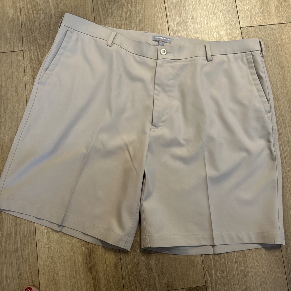 Peter Millar Men's Golf Chino Shorts 42 Beige Preppy Designer Wicking - Picture 3 of 8